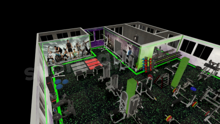 Расстановка зала тренажерного на 320 кв.м.