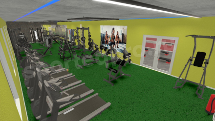 3D расстановка спортивного зала 246 кв.м.