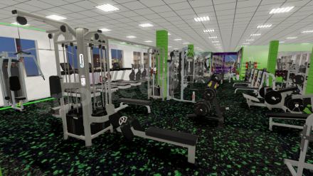 3D-расстановка тренажеров на 370 кв.м.