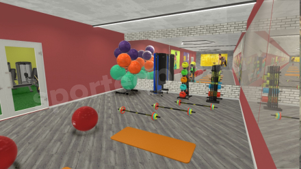 3D расстановка спортивного зала 246 кв.м.