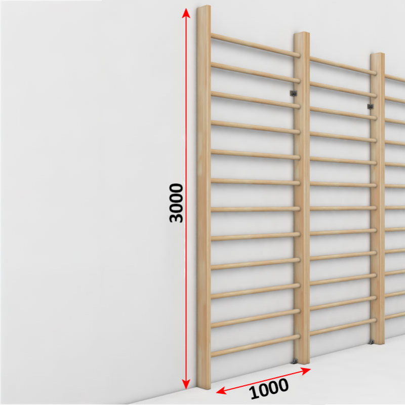 Шведская стенка сосна/береза, размер 3000х1000 мм ГТ-199