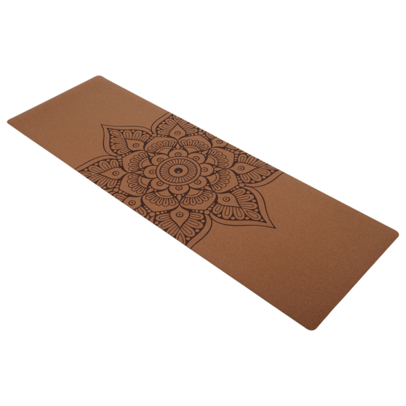 Коврик для йоги из пробки INEX Cork Yoga Mat 183 x 61 x 0,4 см, большой цветок