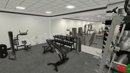 Расстановка зала тренажерного на 100 кв.м.