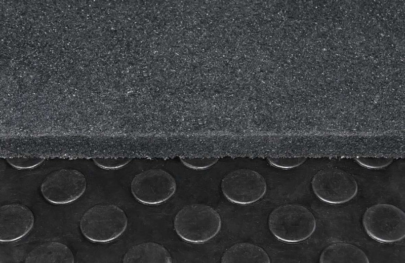 Напольное резиновое покрытие 1000х1000х30 мм (цвет - черный) Stecter