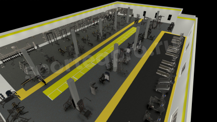 Расстановка тренажерного зала на 1400 кв.м.