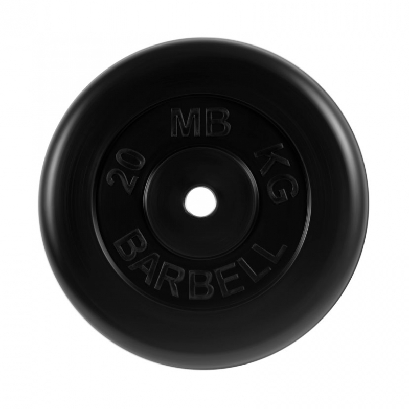 Диск обрезиненный "Стандарт" 20 кг 26 мм черный MB Barbell MB-PltB26-20