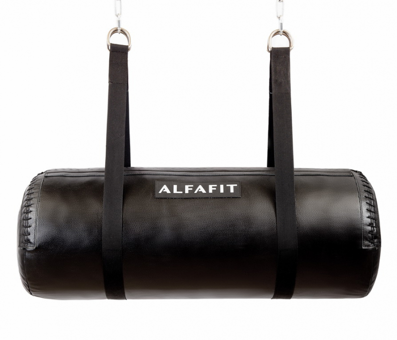 Боксерский мешок ALFAFIT Апперкотный горизонтальный из натуральной кожи на цепях
