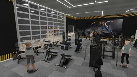 3D визуализация фитнес-клуба площадью 738 кв. м.